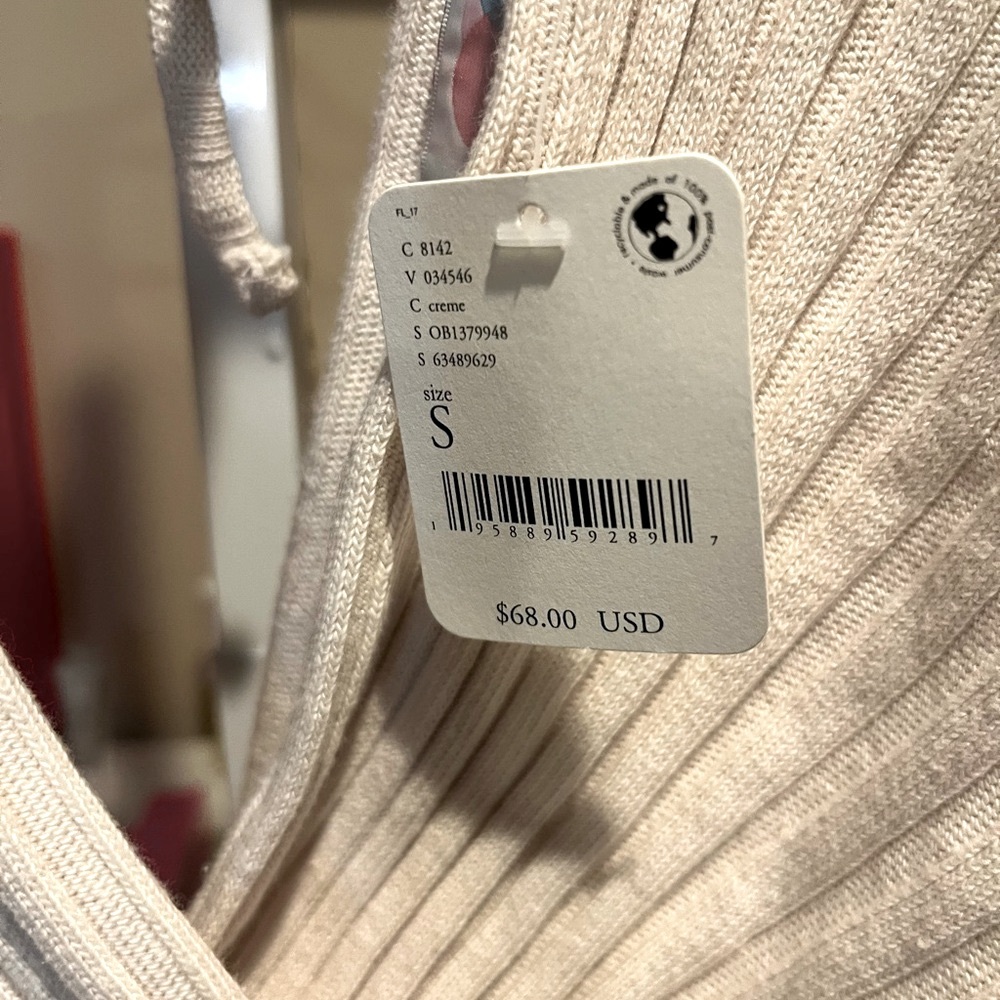 NWT Small Free People Beach Delray Pullover Sweater in Cream - Picture 6 of 9